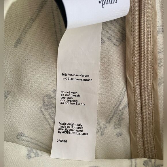 A-K-R-I-S Akris Punto Mini Dress Womens  Size 6 Beige Floral - Picture 7 of 13